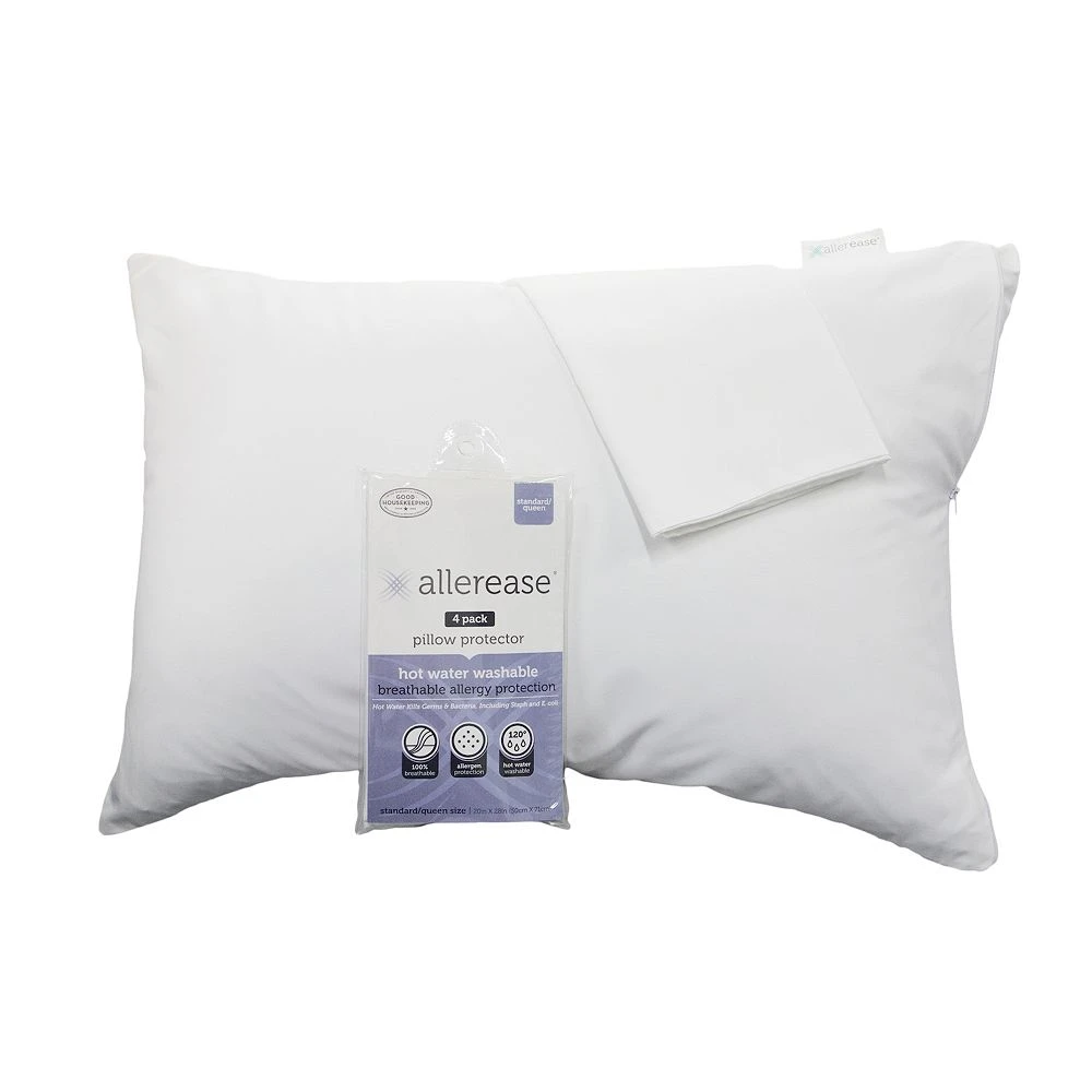 Allerease 2-pack 300 Thread Count Hot Water Washable Pillow Protector