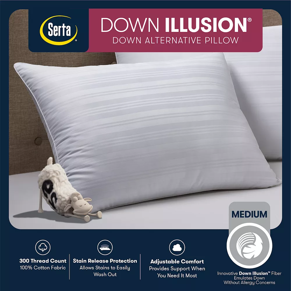 Serta® Down Illusion Medium Bed Pillow - Image 5