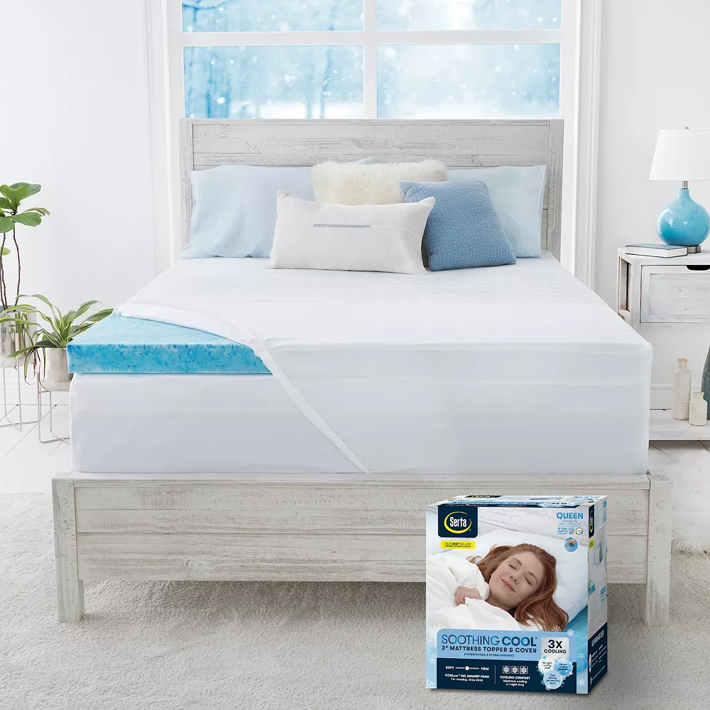 Serta® 3-inch Soothing Cool Gel Memory Foam Mattress Topper - Image 2