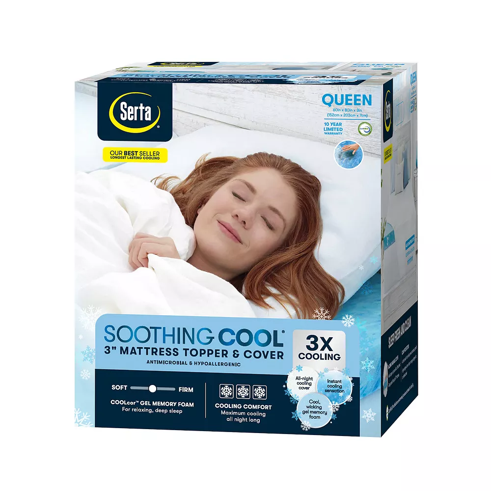 Serta® 3-inch Soothing Cool Gel Memory Foam Mattress Topper - Image 3