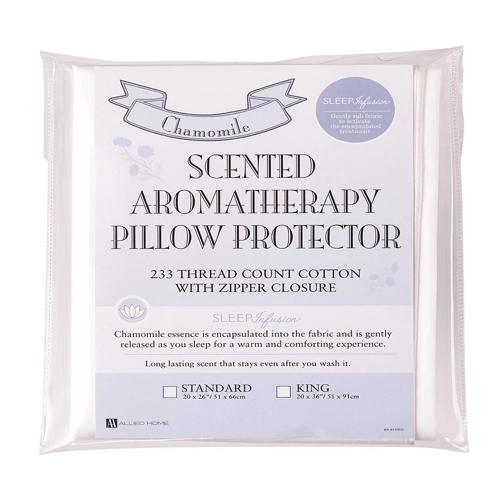 Allied Home Chamomile Infused Cotton Standard Pillow Protector 2-Pack Set