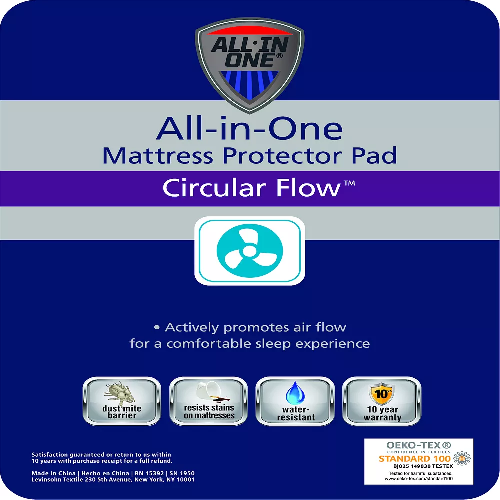 All In One All-In-One Circular Flow Breathable & Cooling Fitted Mattress Pad - Image 5