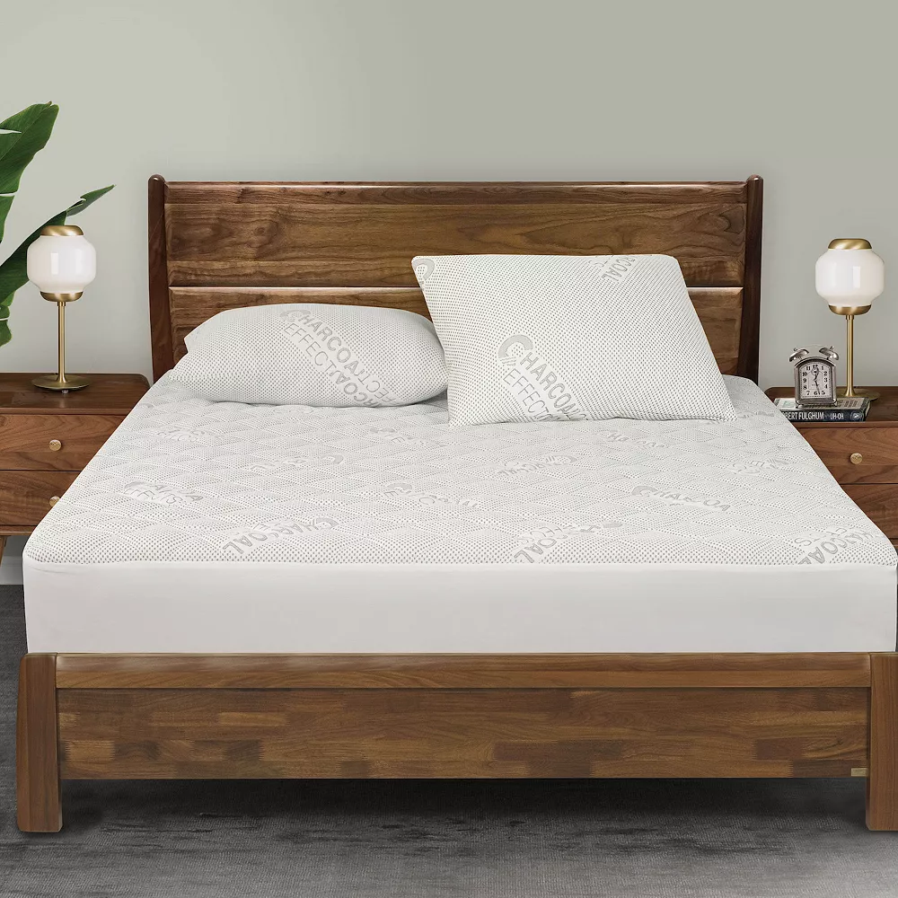 All In One All-In-One Cooling Charcoal Effects Odor Control & Cooling Fitted Mattress Pad - Image 3