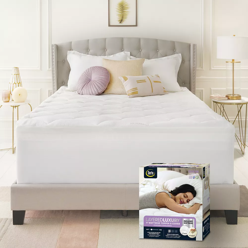 Serta 4" Layered Luxury Mattress Topper - Image 2