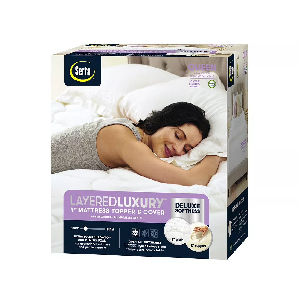 Serta 4" Layered Luxury Mattress Topper - Image 4