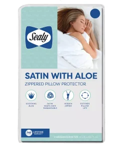 Sealy Satin With Aloe Zipper Pillow Protector