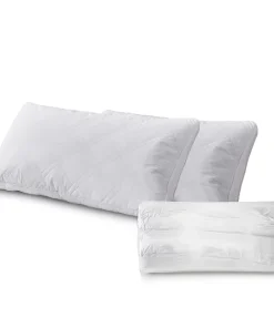 Unbranded 233 Thread Count Quilted White Goose Feather And Down 2-pack Pillow Set