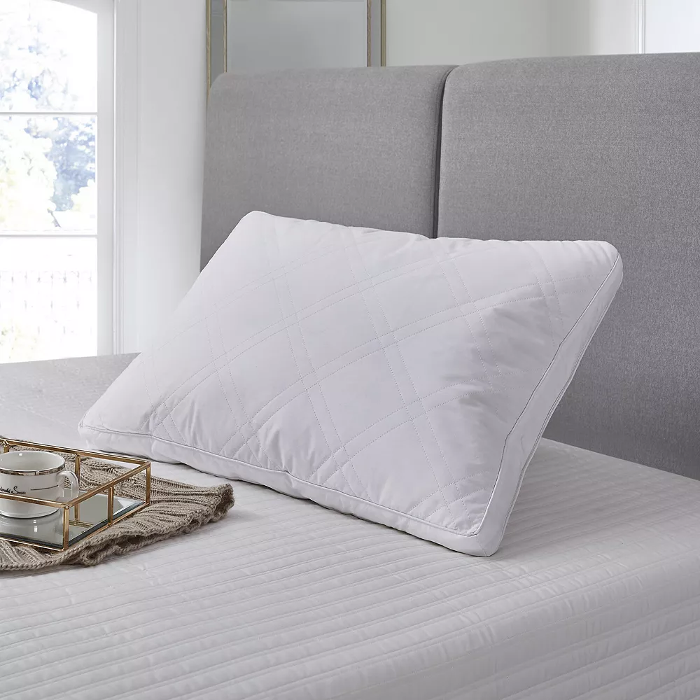 Unbranded 233 Thread Count Quilted White Goose Feather And Down 2-pack Pillow Set - Image 4