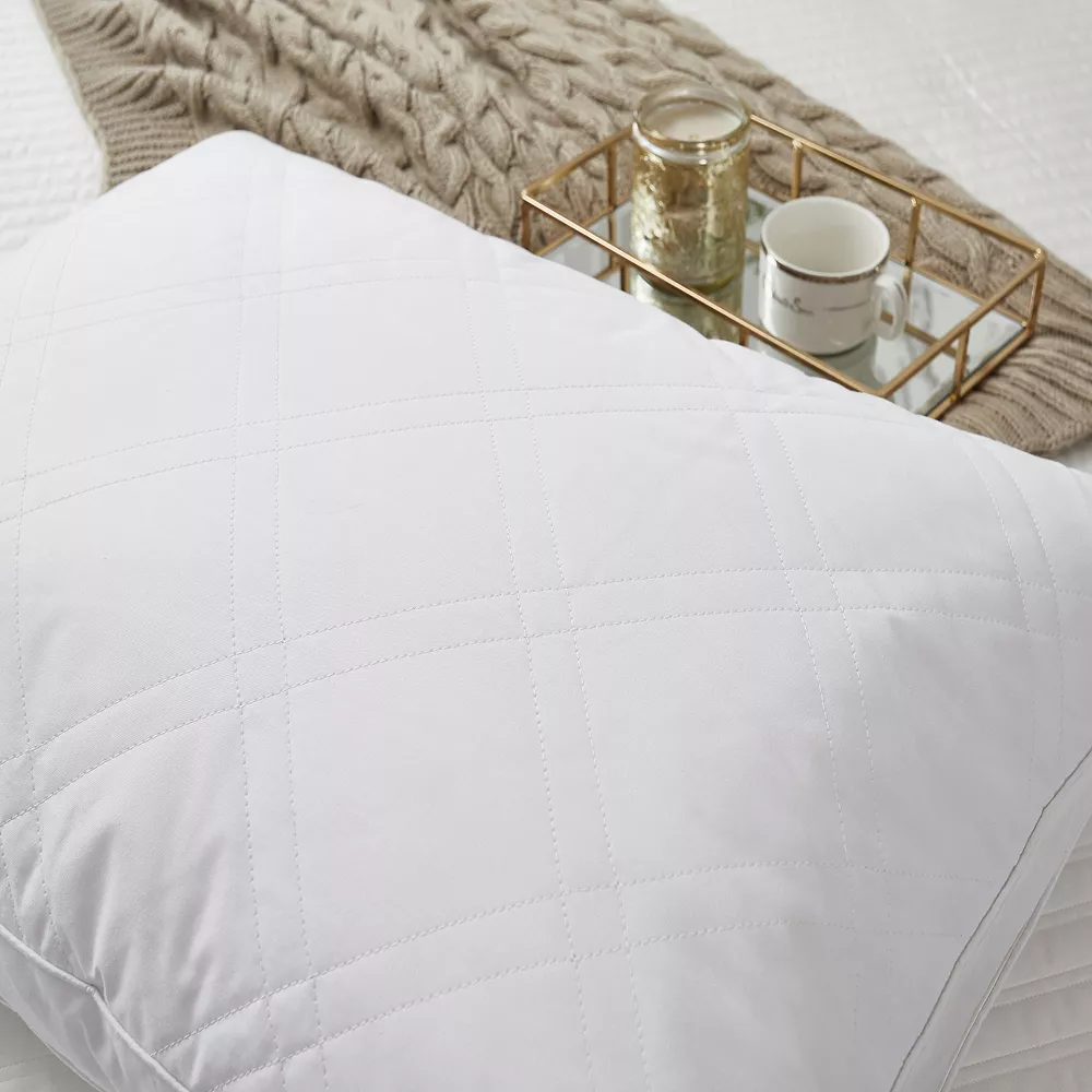 Unbranded 233 Thread Count Quilted White Goose Feather And Down 2-pack Pillow Set - Image 5