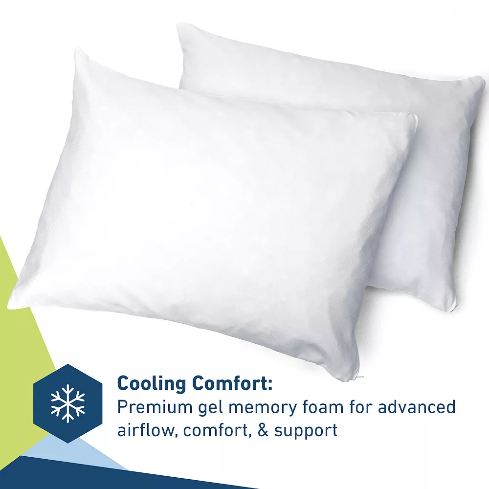 Molecule 2-pack Gel Memory Foam Pillow Set - Image 2