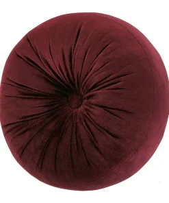 Royal Court Montecito Red Tufted Round Decorative Throw Pillow
