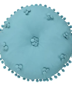 Royal Court Afton Blue Round Decorative Throw Pillow