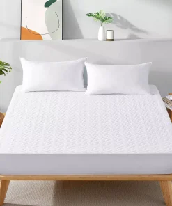 Unikome Waterproof Fitted Mattress Protector Wave Quilted 18-Inch Deep, Full