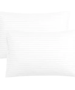 PiccoCasa Set Of 2 Soft Striped Pillowcases Envelope Closure Queen(20"x30")