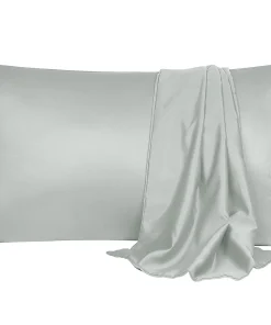 PiccoCasa Soft Silk Satin Pillowcases For Hair And Skin With Envelope 2PCS Queen(20"x30")