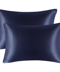 PiccoCasa Luxury Satin Pillowcases For Skin Set Of 2, Zipper Closure King(20"x36")