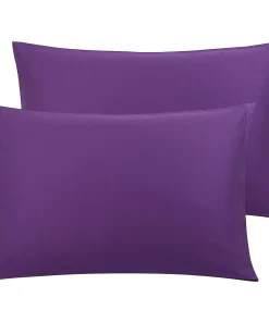 PiccoCasa 100% Cotton Pillowcases Set Of 2, Zipper Closure Soft Home Standard(20"x26")