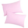 PiccoCasa 2Pcs Brushed Pillowcases Washed Microfiber Envelope Closure King(20"x36")
