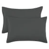 PiccoCasa 2 Pcs Zippered Soft Microfiber Pillow Cases Travel(14"x20")