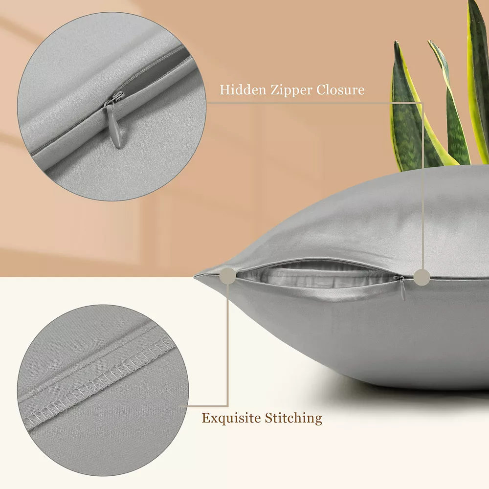 PiccoCasa 100% Silk Soft Breathable Pillow Case Covers For Hair And Skin Standard(20"x26") - Image 3