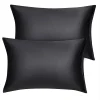 PiccoCasa 2PCS Soft Silky Satin Pillow Cases Covers Queen 20"x30"