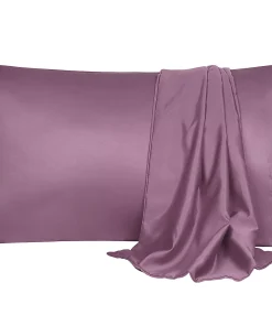 PiccoCasa Soft Silk Satin Pillowcases For Hair And Skin With Envelope 2PCS Queen 20"x30"