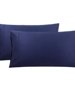 PiccoCasa Pillowcase Set Of 2, Soft Cotton With Zipper Queen 20" X 30"