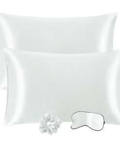 PiccoCasa Set Of 2 Soft Satin Silk Pillowcase Envelope Closure Standard 20"x26"