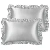PiccoCasa Set Of 2 100% Polyester Satin Fabric Pillow Cover With Envelope Closure Queen 20" X 30"