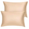 PiccoCasa 2PCS Soft Silky Satin Pillow Cases Covers Standard 20"x26"