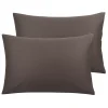 PiccoCasa 100% Cotton Pillowcases Set Of 2, Zipper Closure Soft Home King 20"x36"