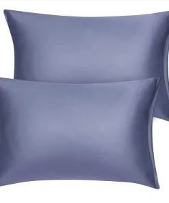 PiccoCasa Set Of 2 Travel Satin Pillowcases With Zipper Closure King 20" X 36"