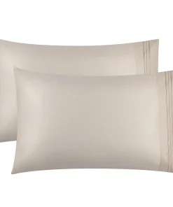 PiccoCasa 100% Long-Staple Combed Cotton Embroidered Pillow Cases 2pcs King 20"x36"
