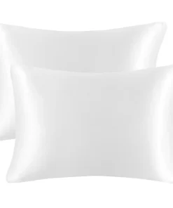 PiccoCasa Luxury Satin Pillowcases For Skin Set Of 2, Zipper Closure Standard 20"x26"