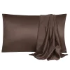 PiccoCasa 2PCS Soft Silk Satin Pillowcases For Hair And Skin With Envelope Travel 14"x20"
