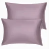 PiccoCasa 2PCS Soft Silky Satin Pillow Cases Covers Travel 14"x20"