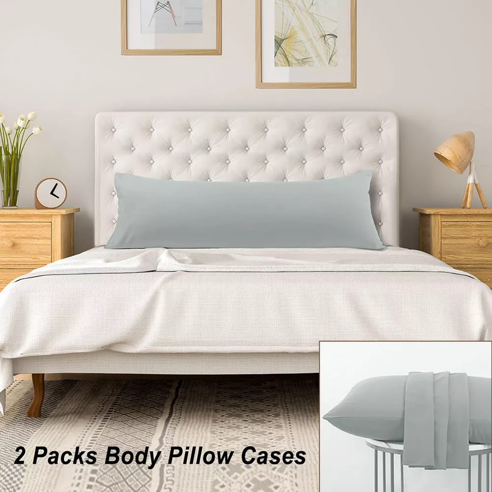 PiccoCasa 2 Packs 110 Gsm Brushed Microfiber Pillowcases With Envelope Closure Body 20" X 72" - Image 2