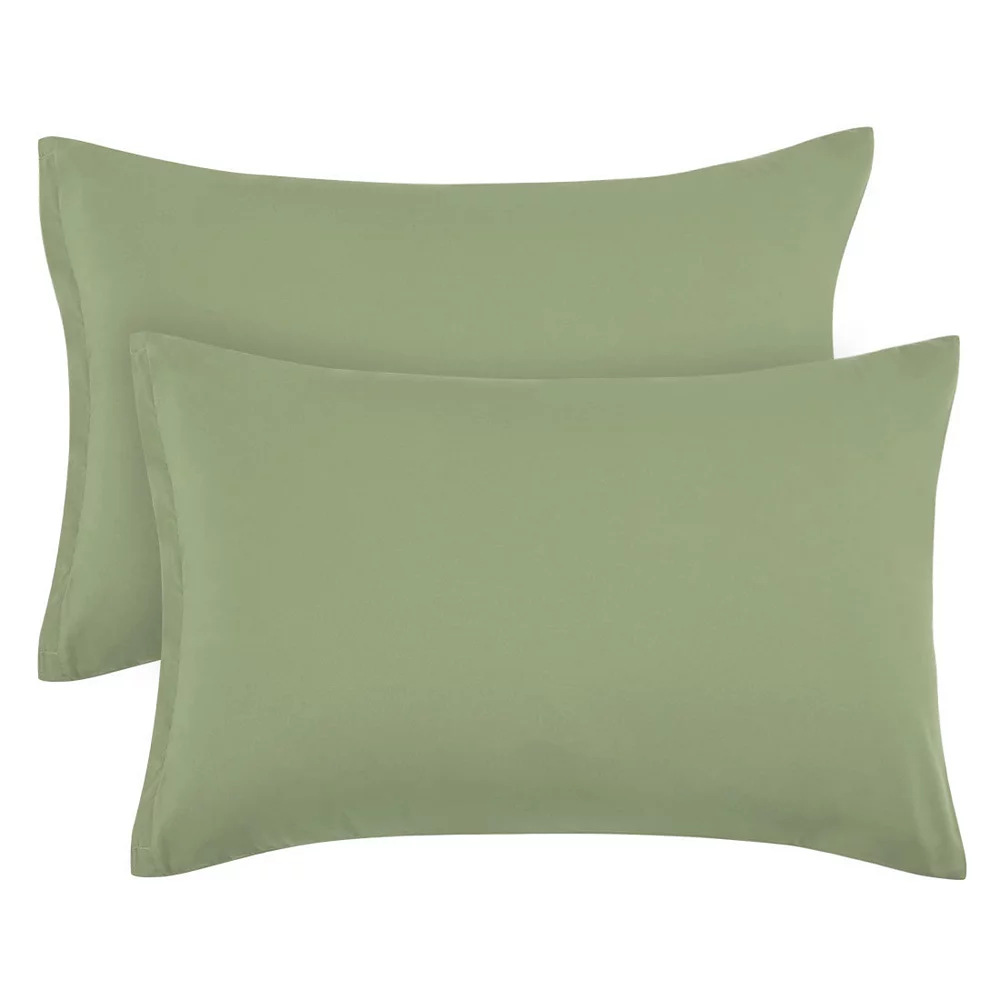 PiccoCasa 2 Pcs Zippered Soft Microfiber Pillow Cases Travel 14"x20"