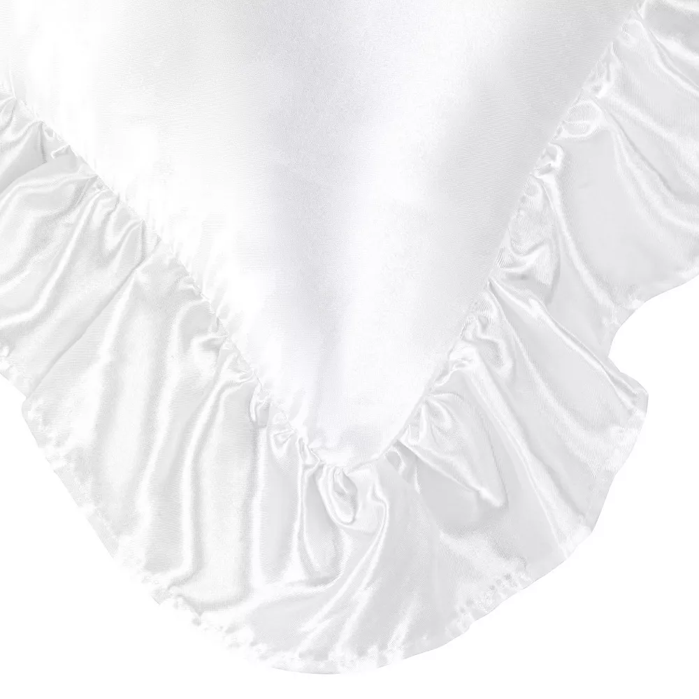 PiccoCasa 2 Pcs Satin Ruffle Pillowcases Envelope Closure Boudoir 12" X 16" - Image 4