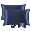 PiccoCasa Set Of 2 Satin Pillowcase Durable&Soft Zippered King 20" X 36"