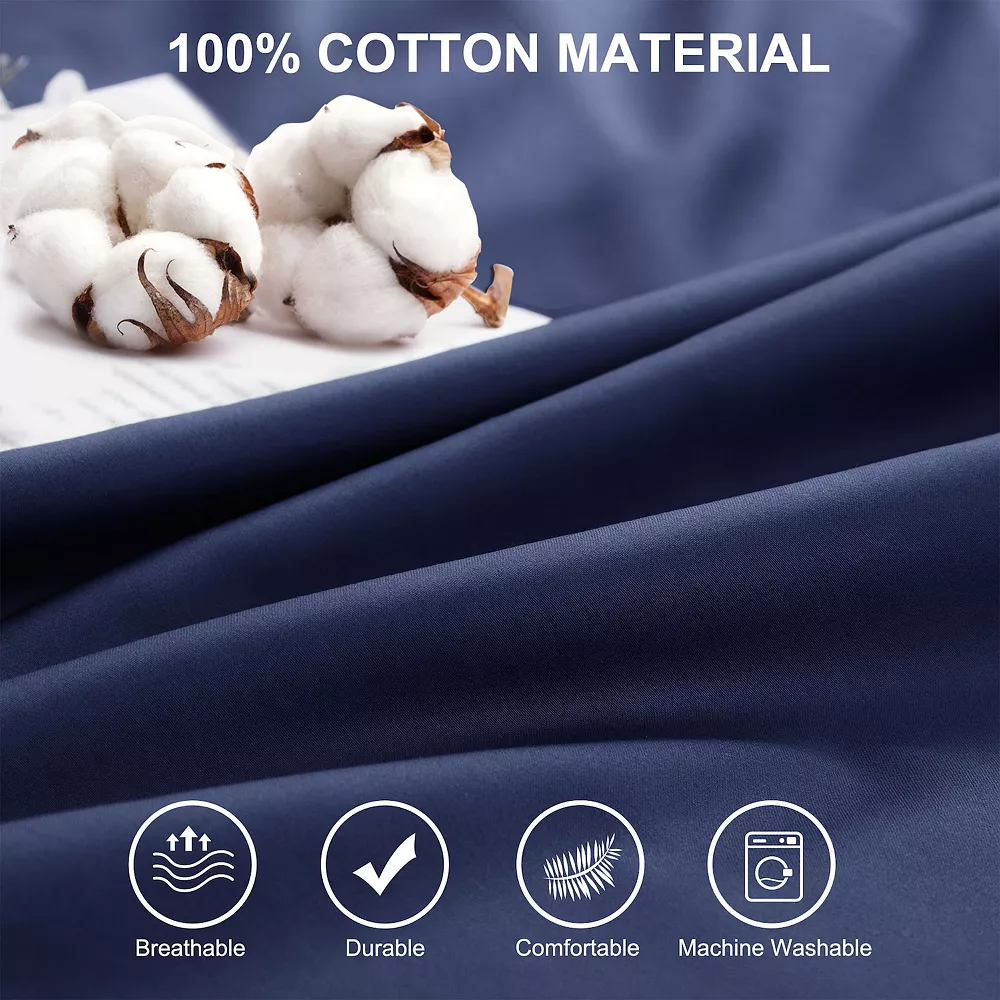 PiccoCasa Pure Cotton Ruffled Pillowcases 2 Pcs Soft Envelope Closure Queen 20" X 30" - Image 4