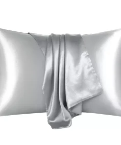 PiccoCasa Luxury Satin Pillowcases For Skin Set Of 2 Envelope Closure Queen 20" X 30"