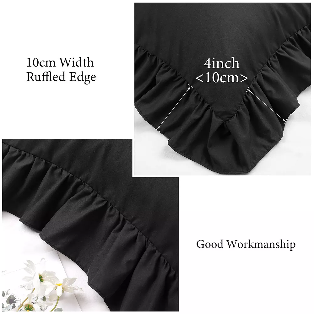 PiccoCasa 100% Brushed Microfiber Ruffle Body Pillowcases 1 Pc Envelope Closure 20" X 48" - Image 4