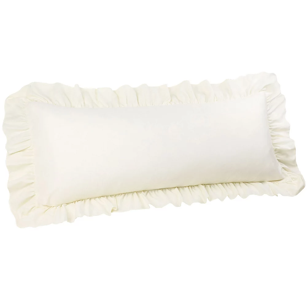 PiccoCasa 100% Brushed Microfiber Ruffle Body Pillowcases 1 Pc Envelope Closure 20" X 48"