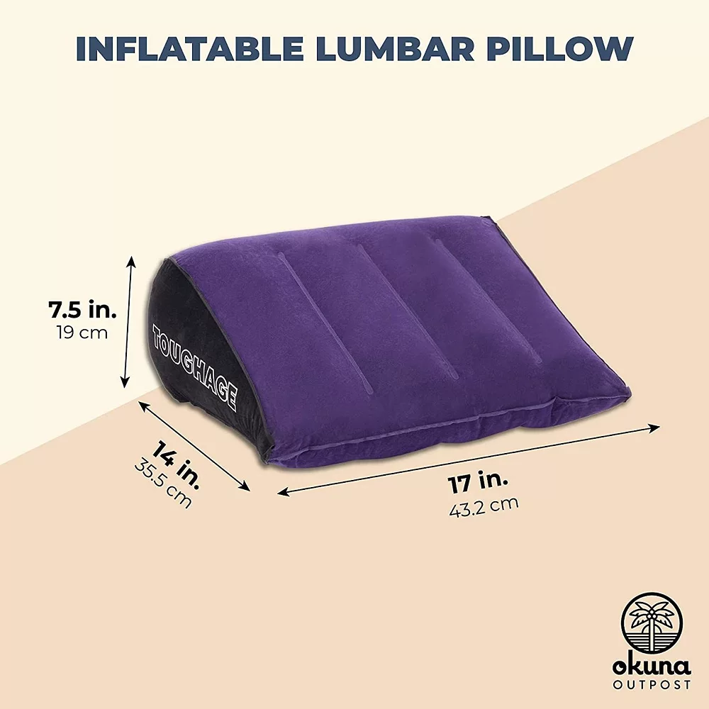 Okuna Outpost Inflatable Lumbar Pillow For Back, Triangle Wedge For Sleeping (17 X 14 X 7.5) - Image 2